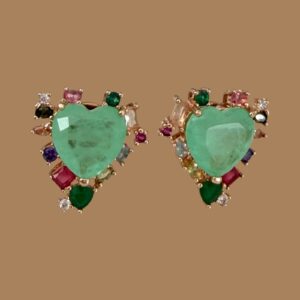 Heart Emerald Earrings