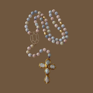 Pastel Moissanite Cross Rosary