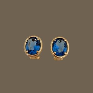 18K Gold Blue Gemstone Studs